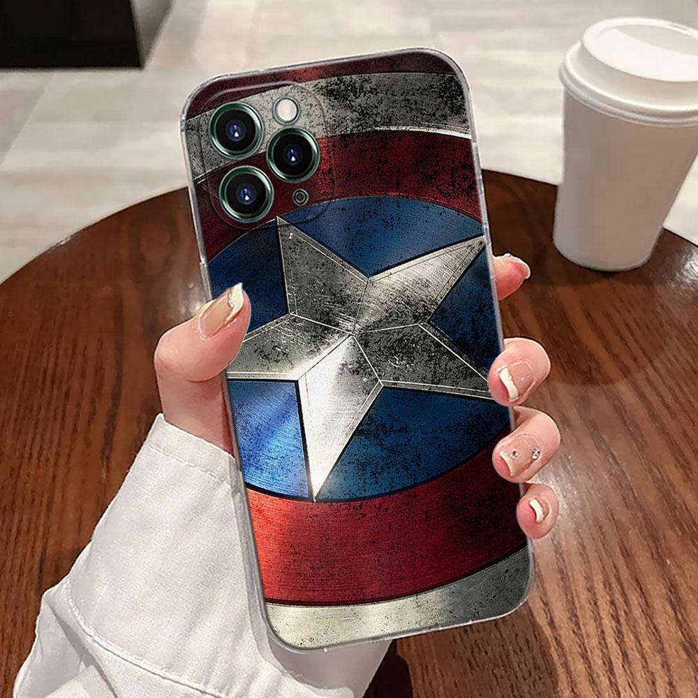 Marvel Cap USA Ironman Hulk Transparent Phone Case For iPhone 17 Pro Max 17E 11 12 13 14 15 16 Pro Max Plus 17 Air 16E 7 X Cover