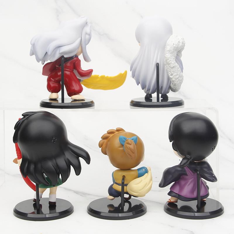 Adorable Inuyasha Chibi Figure Collection Pvc Cake Topper Blind Box Set 8-10cm