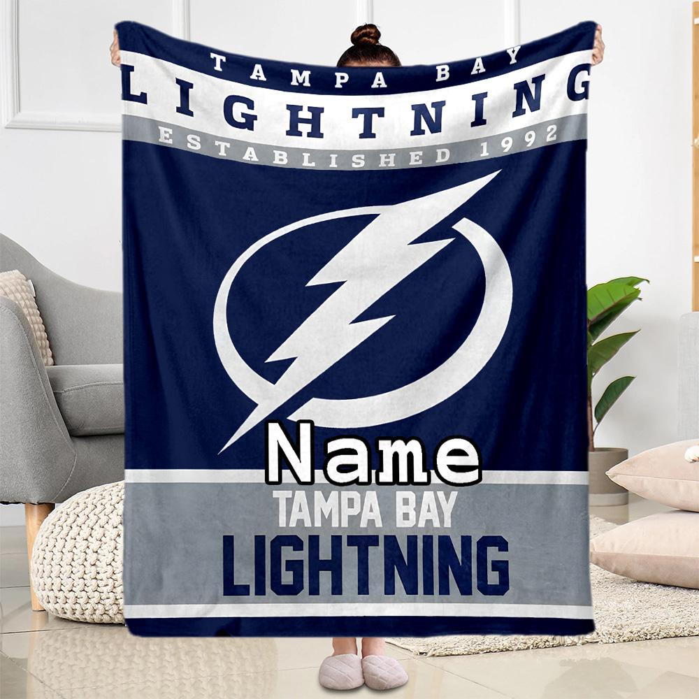 Tampa Bay Fan Gear Customize Text Blanket Multi-purpose Personalized Blanket Comfortable Suitable for Bedding Office Bed Picnics Ideal for All Seasons
