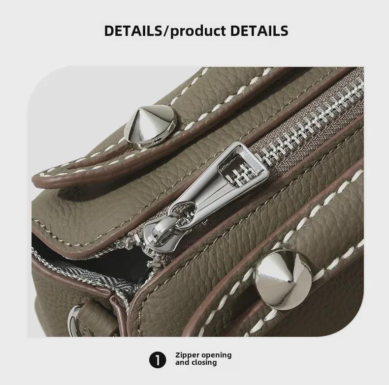 Women's High-End Genuine Leather Shoulder Bag - Large Capacity & Minimalist Design