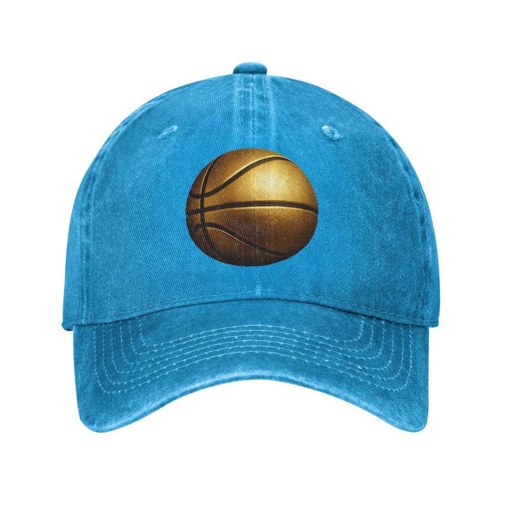 Funny Basketball golden Washed Baseball Cap  y2k Funny Sun Hip Hop Hats Summer Women Men Outdoor Sports Baseball Caps