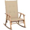 Rocking Chair - vidaXL - 3063906 - Solid Bamboo - Waterproof Cushion - Weatherproof