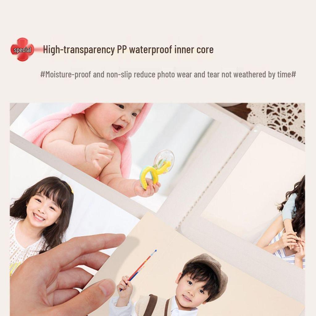 Vertikales Fotoalbum Scrapbook, 3x6 Zoll, Große Kapazität, Laminierter Karton, Inklusive Aufkleber