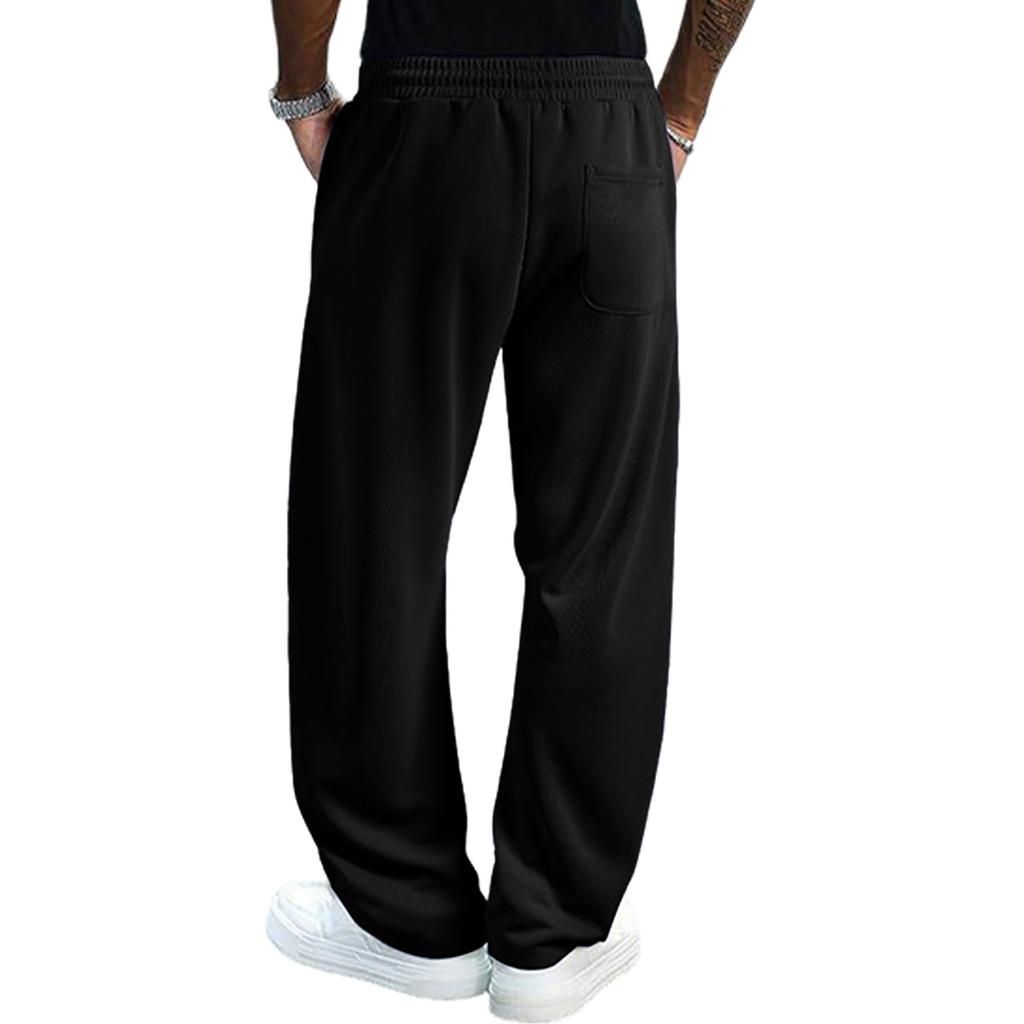 Men's Baggy Stacked Sweatpants  Drawstring Waist Wide Leg Flared Sweatpants Streetwear