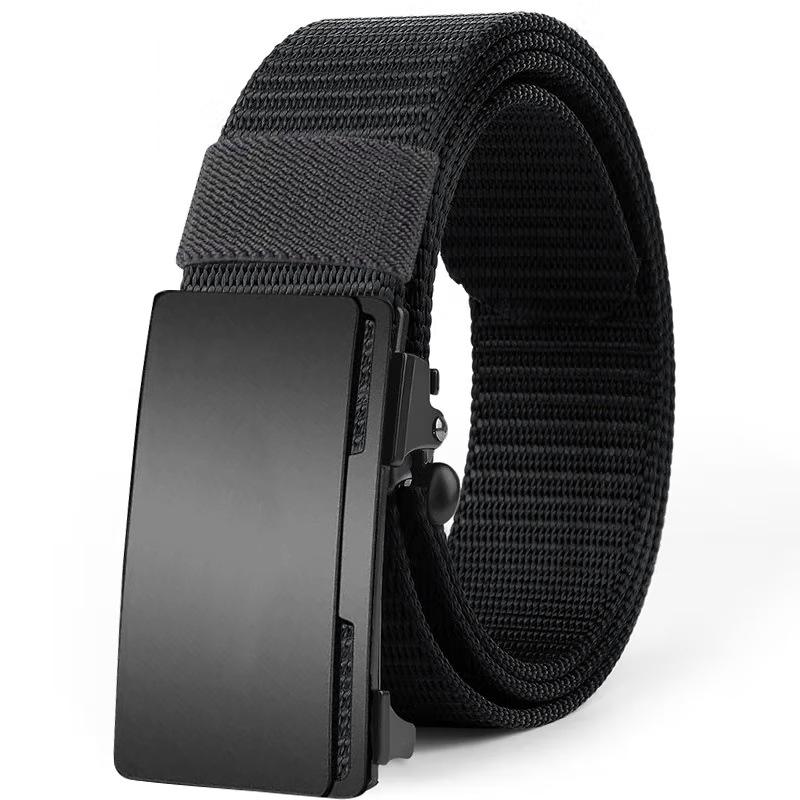 Canvas Belt Men'S Casual Outdoor Nylon Belt Middle-Aged And Young Simple Automatic Buckle Belt Boys