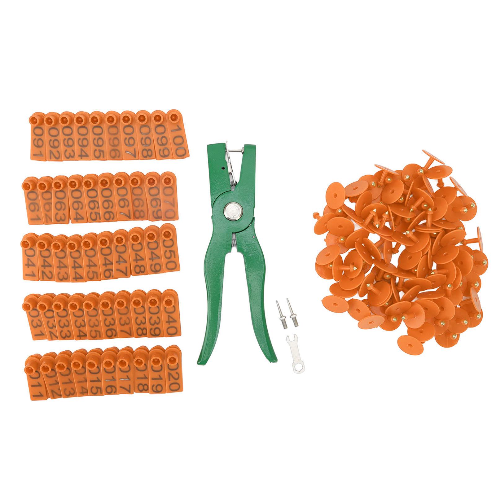 

Ear Tagging Clamp Ergonomic Animal Ear Tagging Pliers with Ear Tag for Pigs Goats Sheep Calves