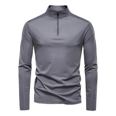Langarmshirt mit halbem Reißverschluss T-Shirt Frühling und Sommer Neu Herren Sonne und UV Base