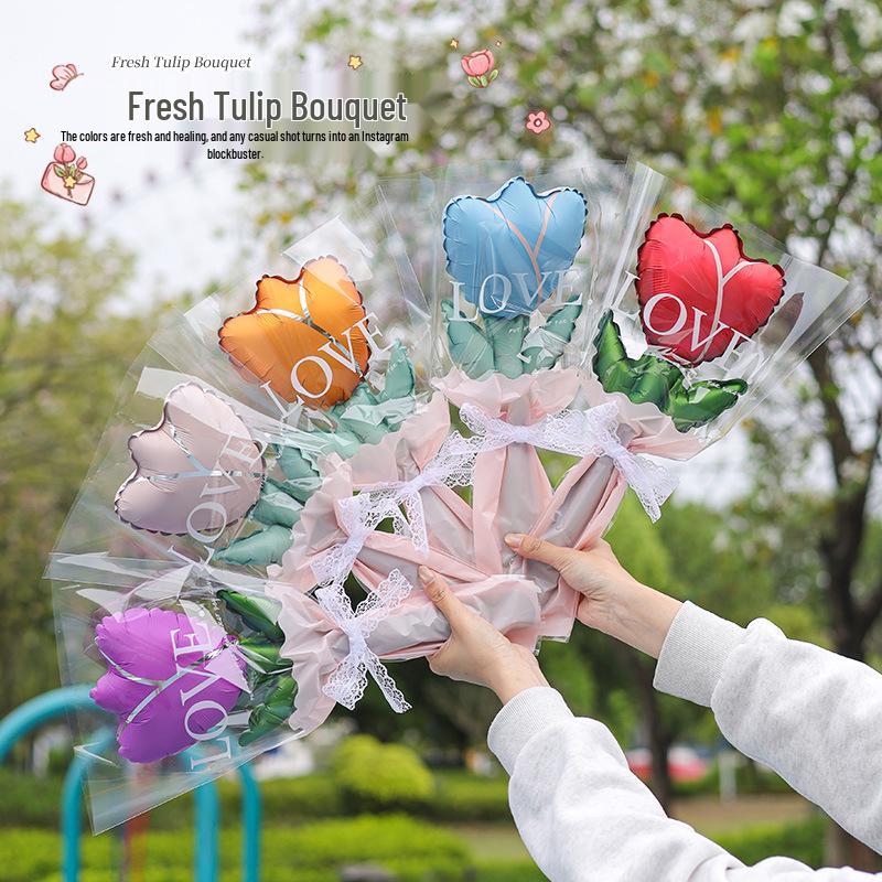 Heart-Shaped Floral Balloons for Mother's Day & Valentine's Day - Perfect for Kindergarten Ceremonies and Mall Gifts