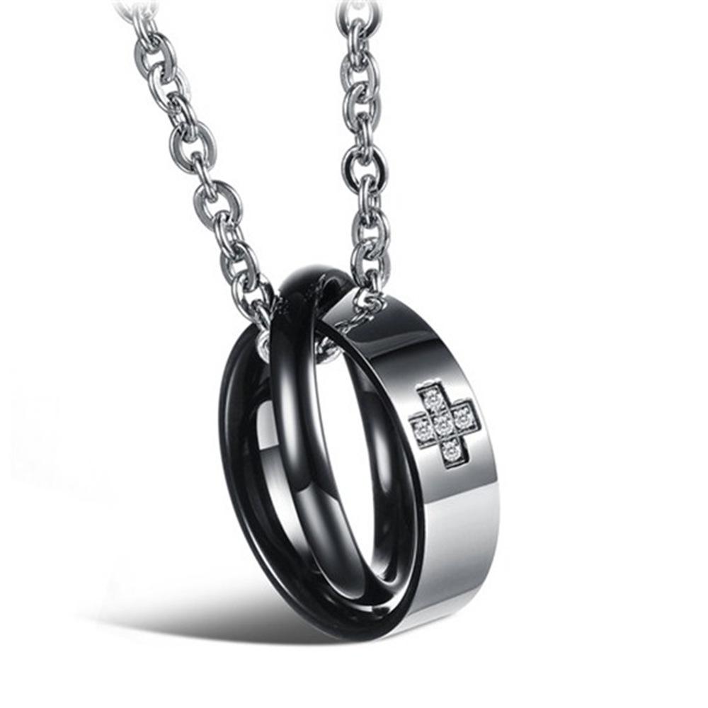 European and American Double Layer Heart Pendant Titanium Necklace - Valentine s Day Gift