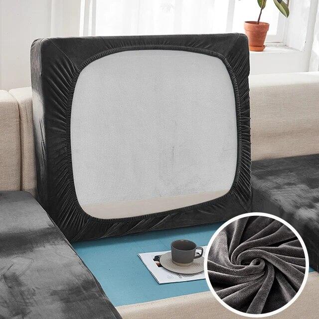 Thick Velvet Fabric Sofa Seat Cover Elastic Super Soft Sofa Cushion Cover Furniture Protector L Shape Sofa Cover for Living Room