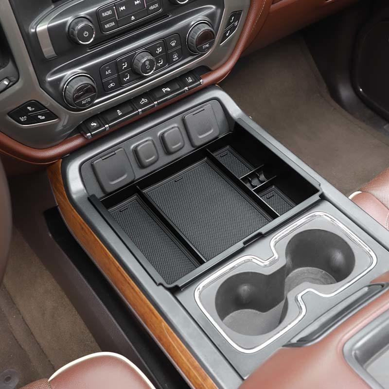 Front Center Console Cup Holder Storage Box Organizer Container For Chevy Silverado /GMC/SIERRA 2014-2018 Stowing Tidying Accessories