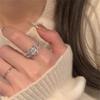 Explosive love zircon ring 925 sterling silver exquisite ins cold wind niche light luxury ring jewelry tide