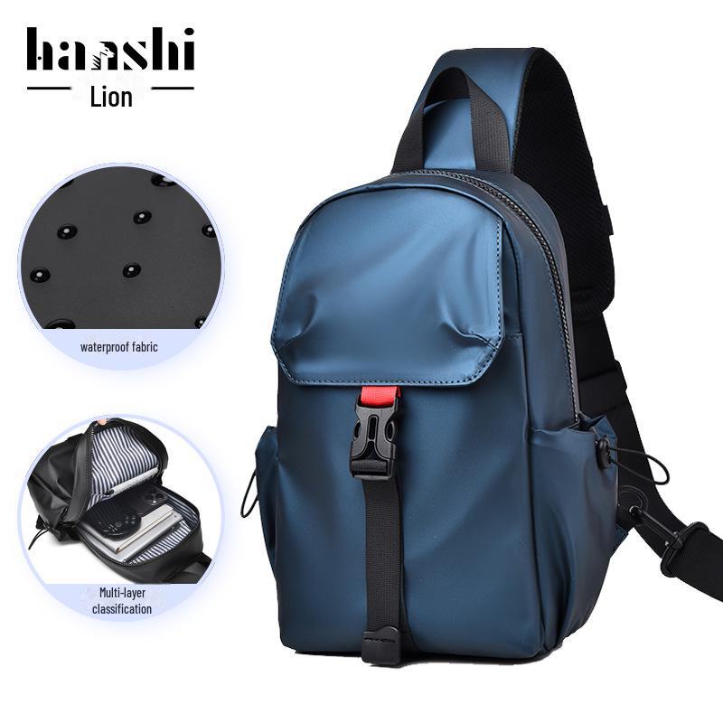 

Модная сумка унисекс на грудь и через плечо: Повседневный дорожный рюкзак Messenger null синий