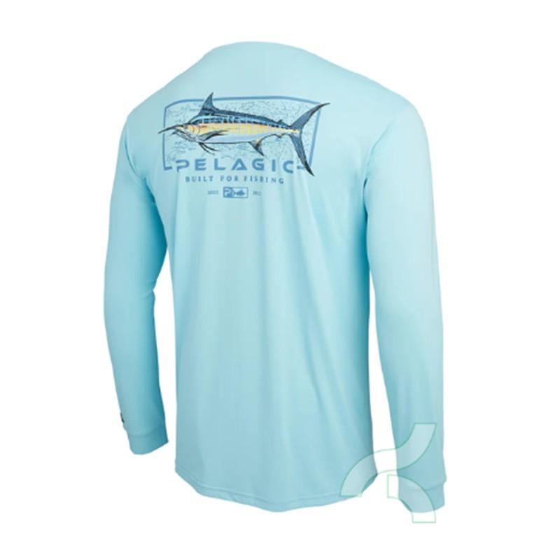 Mens Quick-Dry UV Protection Fishing Shirt Long Sleeve Breathable Outdoor Performance Top Summer