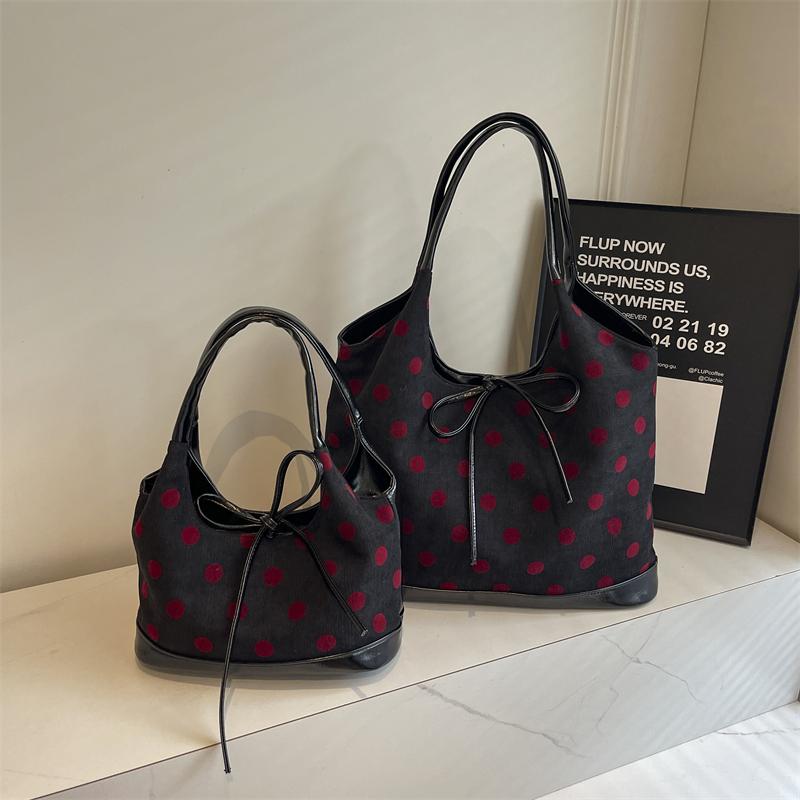 

Модные сумки через плечо в горошек для женщин, новые сумки из искусственной кожи для поездок на работу под мышкой, женские повседневные большие сумки