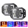 For Wrangler 4.5" 50W IP67 Waterproof Flush Mount LED Work Light White Yellow Blue Offroad Driving Fog Lamp Spot Beam 4x4 Light