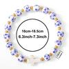 Vintage Style Ceramic Bead Bracelets, Cross/Medal/Bow/Butterfly Charm Elastic Jewelry