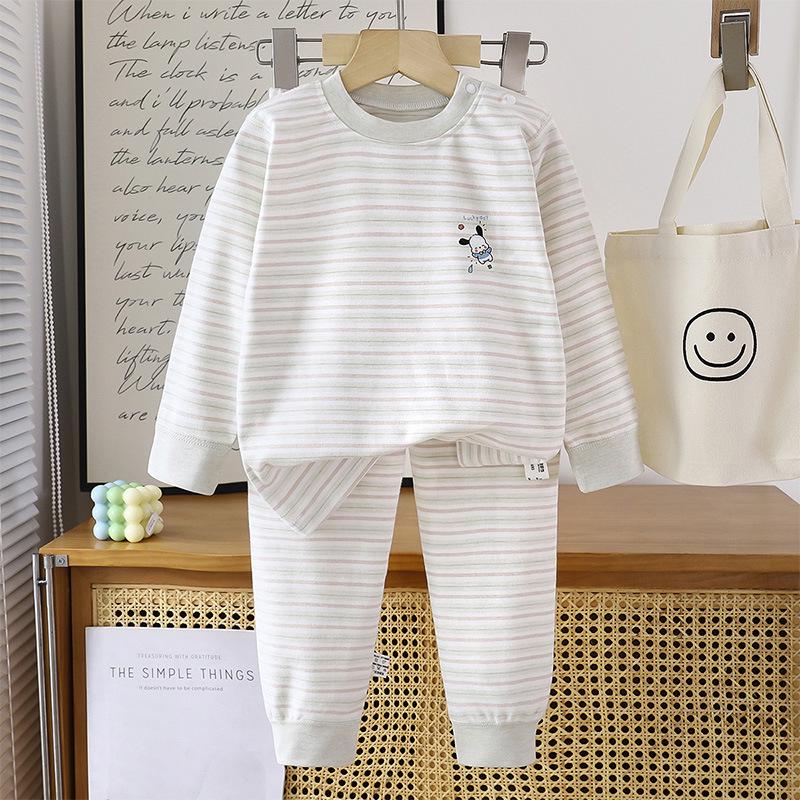 Autumn/Winter Kids' Cotton Long Underwear Set - Cute and Cozy Homewear