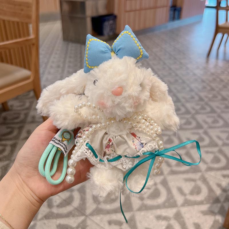 Lop-Eared Rabbit Plush Keychain: Cute Cartoon Pendant and Ornament