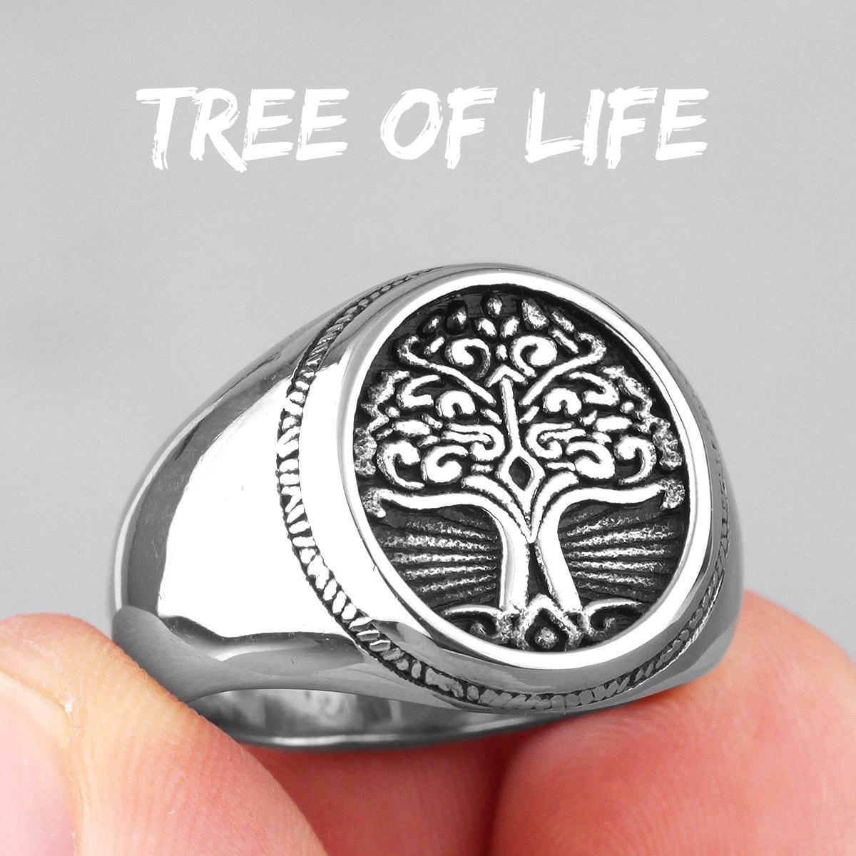 

Древо жизни в мифологии скандинавских викингов, мужские кольца из нержавеющей стали для мужчин, ювелирные изделия для парней, креативный подарок 8