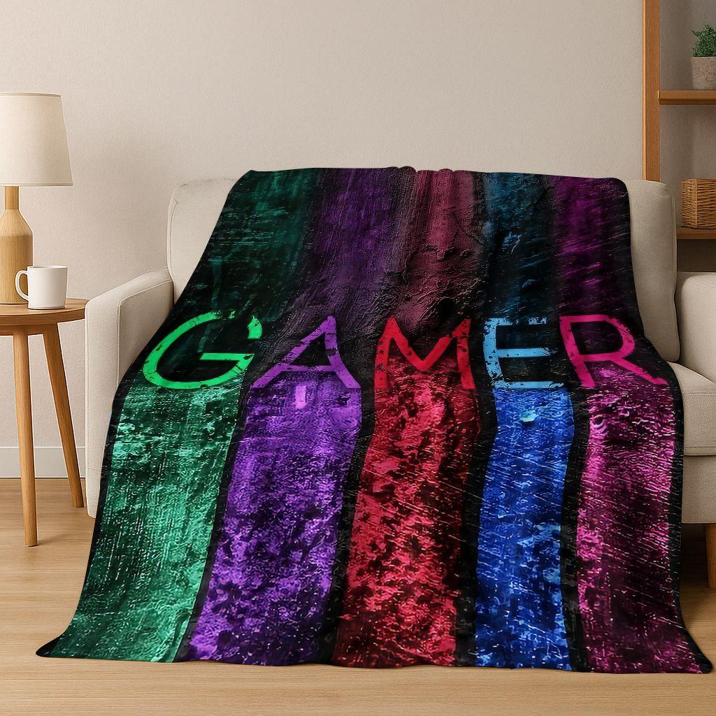 26 Style Gamer Zone Game Controller Flannel Blanket,Warm and Cozy Soft Throw Blanket for Home Bedroom Bed Sofa Travel Cover Kid