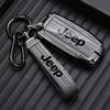 For Jeep Zinc Alloy Wood Grain Car Key Case For Jeep Grand Cherokee WK2 KL Wrangler Renegade JK Commander Compass 2018 2022 A