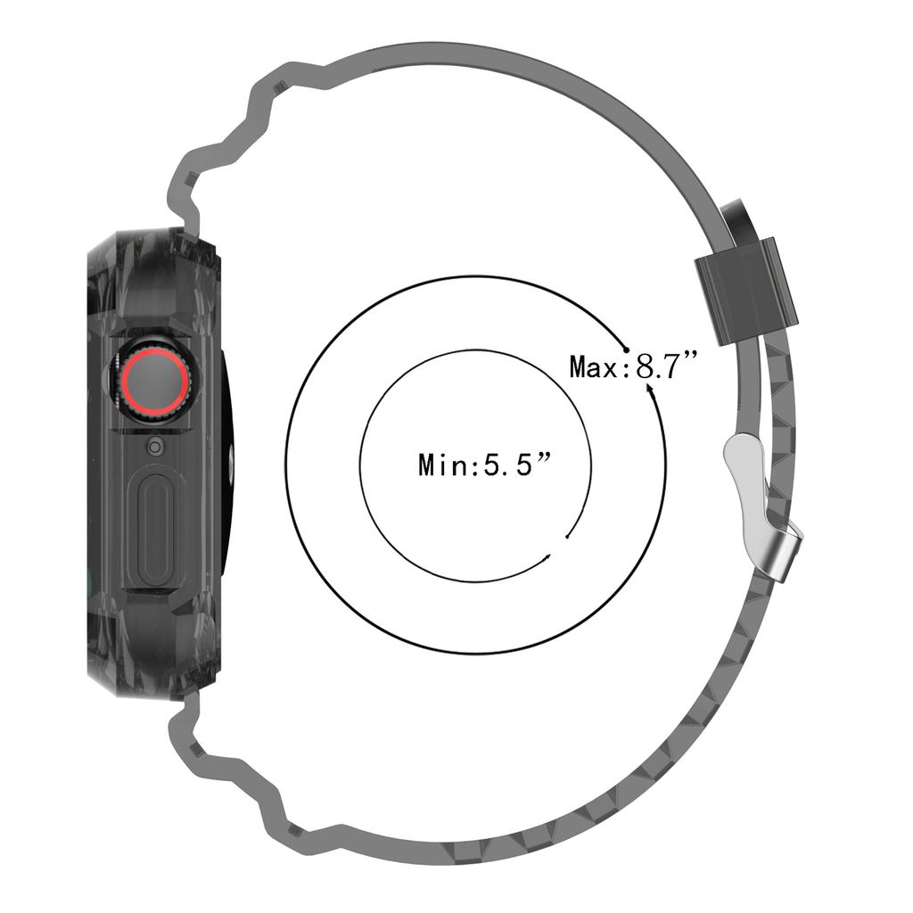 For Apple Watch Series 8 7 45mm/6 5 4 SE SE (2022) 44mm/3 2 1 42mm Integrated Watch Case Adjustable Watch Strap