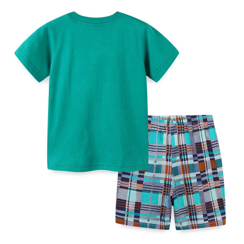 Summer Boys' European & American Style Short Sleeve Pullover Two-Piece Cartoon Set