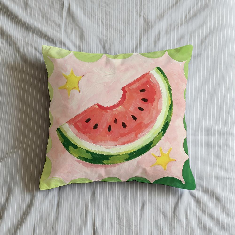 Handpainted Watercolor Fruit Cubes Cushion Cover Square Decorative Throw Pillow Case Sofa Bed Living Room Anniversary Gifts