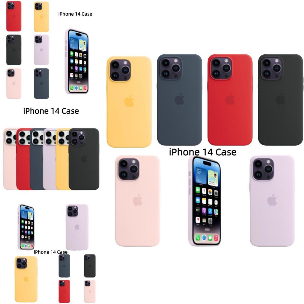 Apple 14 Liquid Silicone Phone Case Full Coverage Magnetic Adsorption Official Protective Cover Purple)