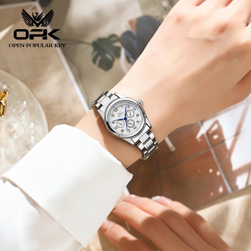 OPK 6012 Ladies Watches Luxury Waterproof Stainless Steel Elegant High Quality Business Women's Quartz Wristwatch