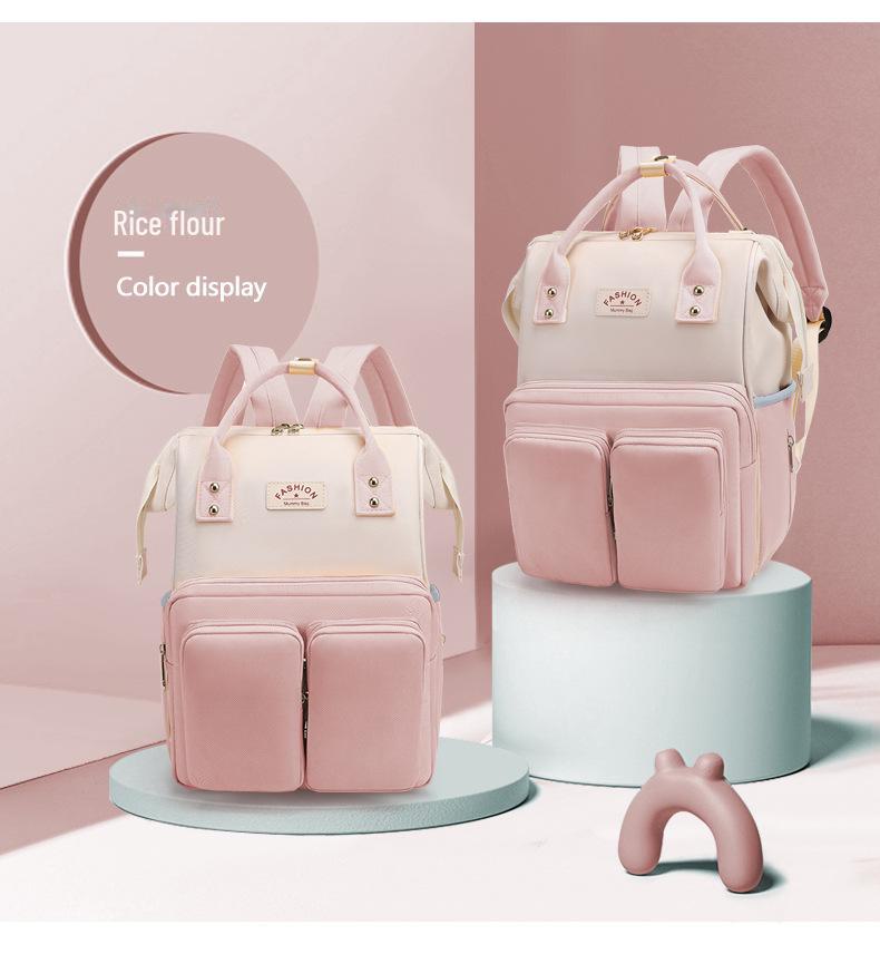 Stylish Multifunctional Mommy Backpack: Handheld & Shoulder Maternity Bag for Convenient Baby Outings