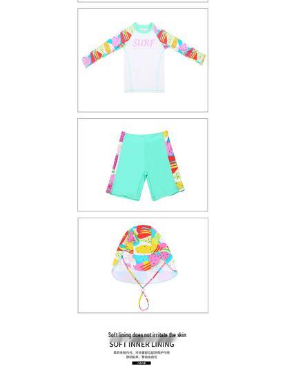 2025 Girls' Cartoon Quick-Dry Three-Piece Swimsuit Set with Sunscreen