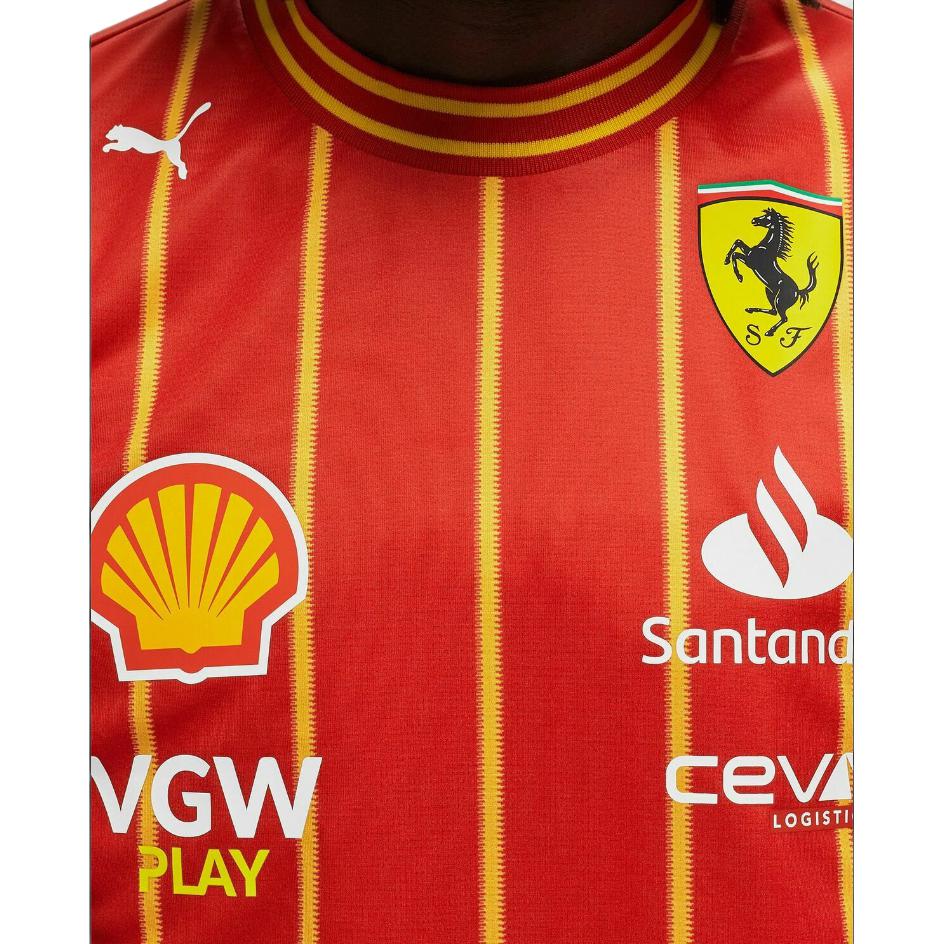 Puma Scuderia Ferrari Team Soccer Jersey Double-Sided Jacquard Crew Neck Short Sleeve Men Jersey Red 763608-02