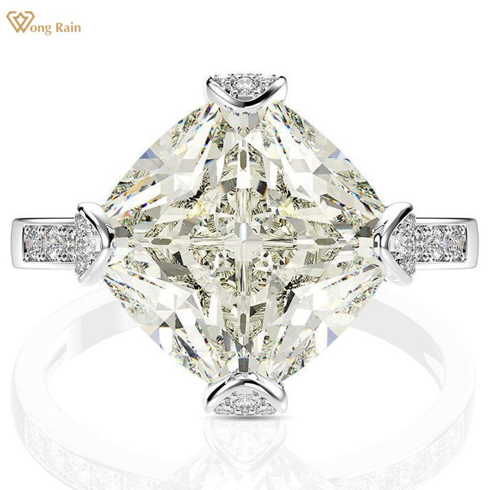 

Wong Rain Fashion 100% Стерлинговое Серебро 925 пробы 11*11 мм G Цвет AAAAA Цирконы Драгоценный Камень Свадебное Обручальное Женское Кольцо Изысканные Ювелирные Изделия Подарок US 5 белый