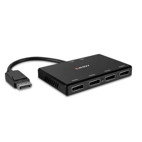 Hub DisplayPort 1.2 - Lindy - 4 Ports - Noir - Connecteur DisplayPort - MST Hub