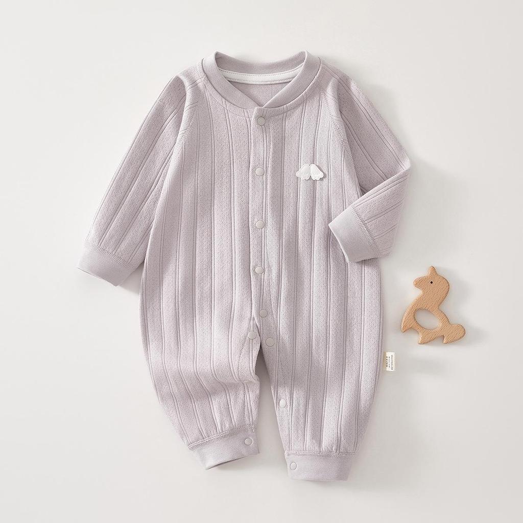 Newborn Pure Cotton Long-Sleeve Jumpsuit for Spring/Autumn - Baby Romper Pajamas for Crawling