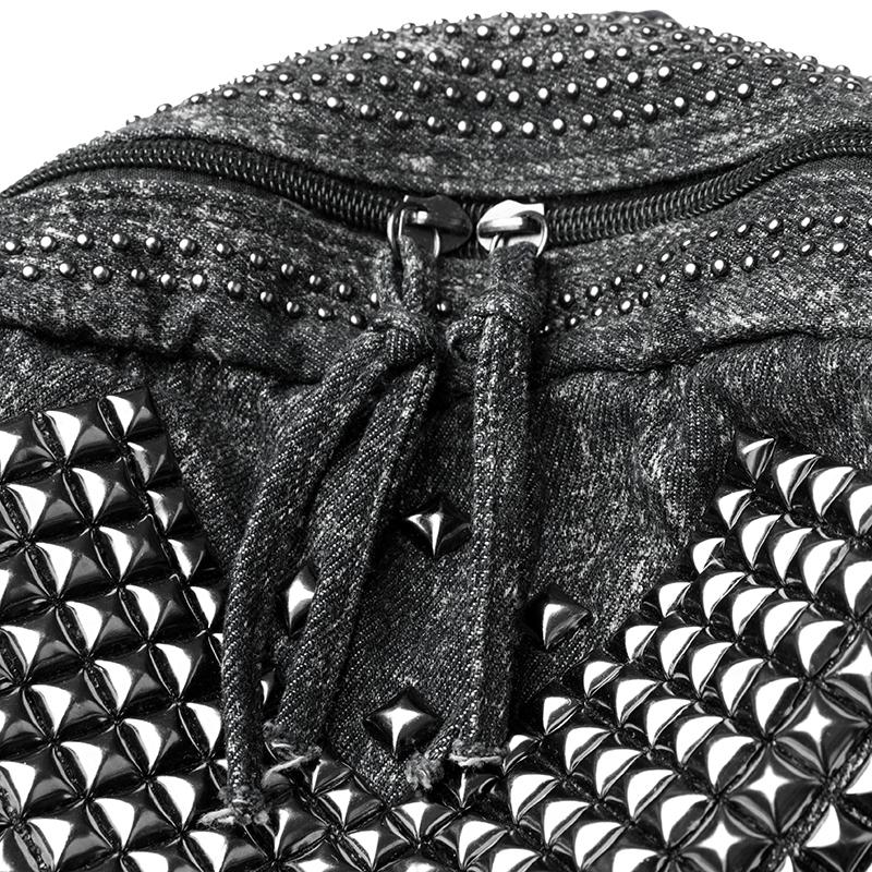 Denim Backpack Punk Rivet Backpack