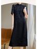 Women's Summer Stand Collar Cheongsam: Slim, Versatile, Retro Satin Long Dress