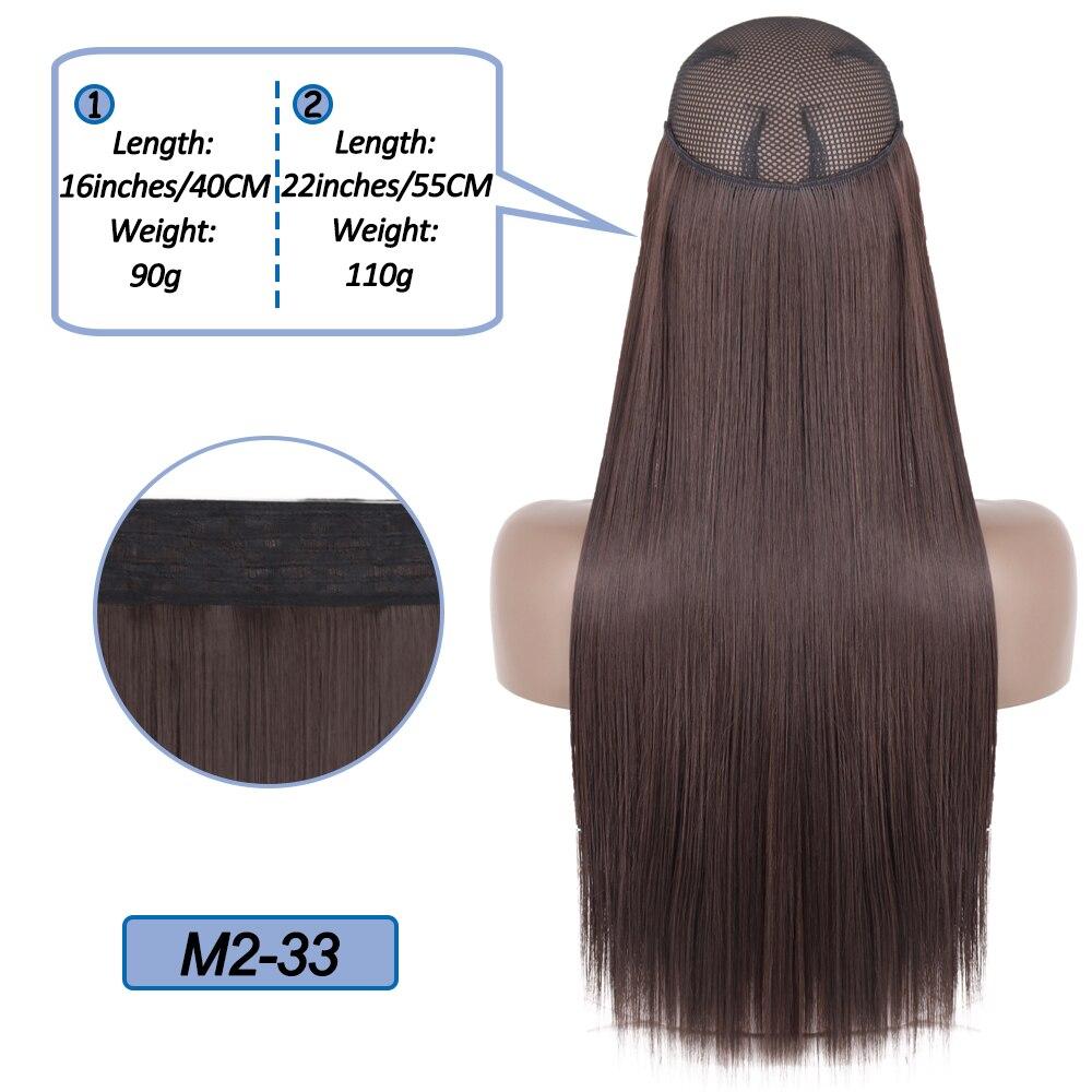 MERISIHAIR No Clips In Natural Hidden Secret False Hair Piece Synthetic Hair Extension Long Straight Fish Line Hair Pieces