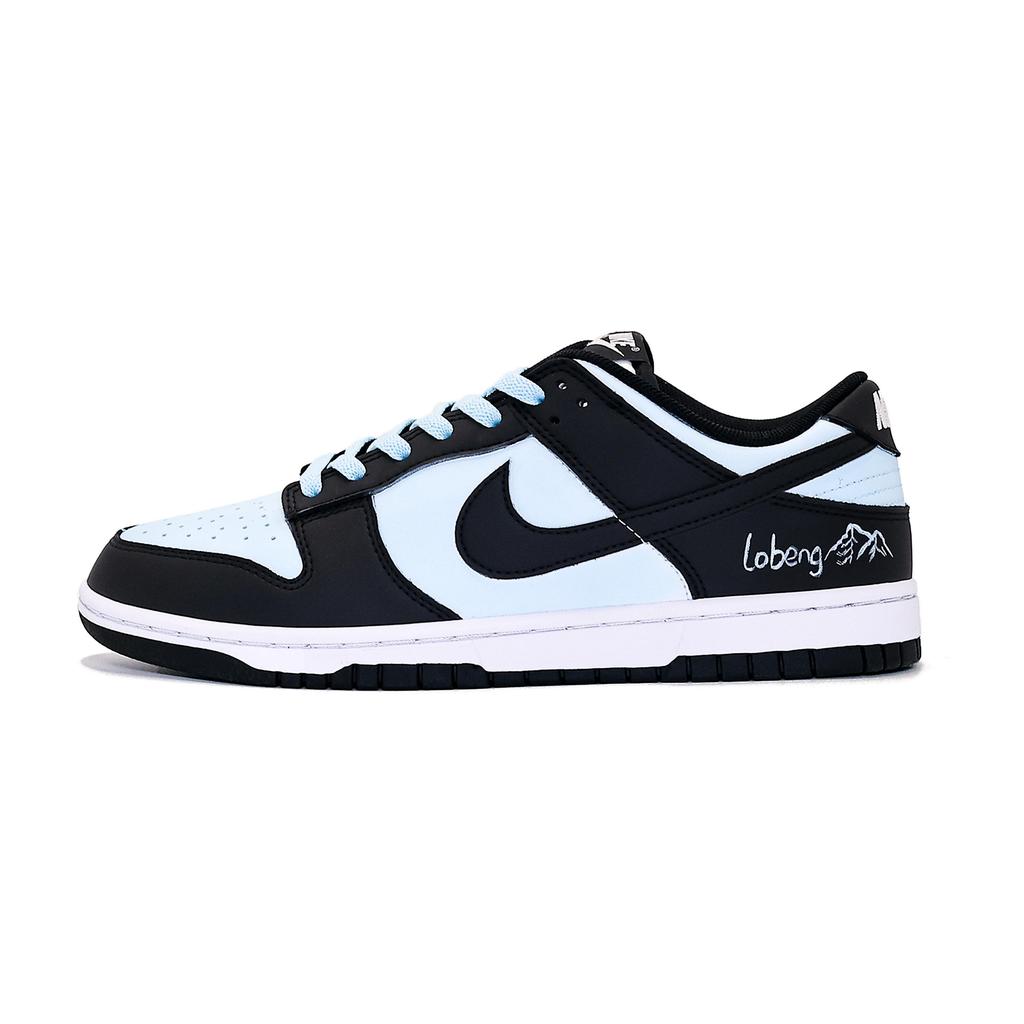 Nike Dunk Wear Resistant And Lightweight Low Top Skateboard Shoes Unisex Black Blue DD1391-100(team910-BAG)