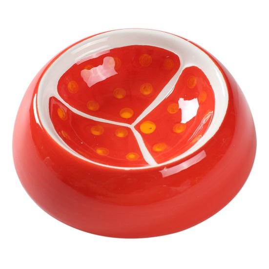 Keramická miska pro kočky Roztomilá miska pro kočky s motivem ovoce Zvýšený design Proti zvracení Pohodlné jedení Miska pro domácí mazlíčky s drážkovaným dnem proti rozlití