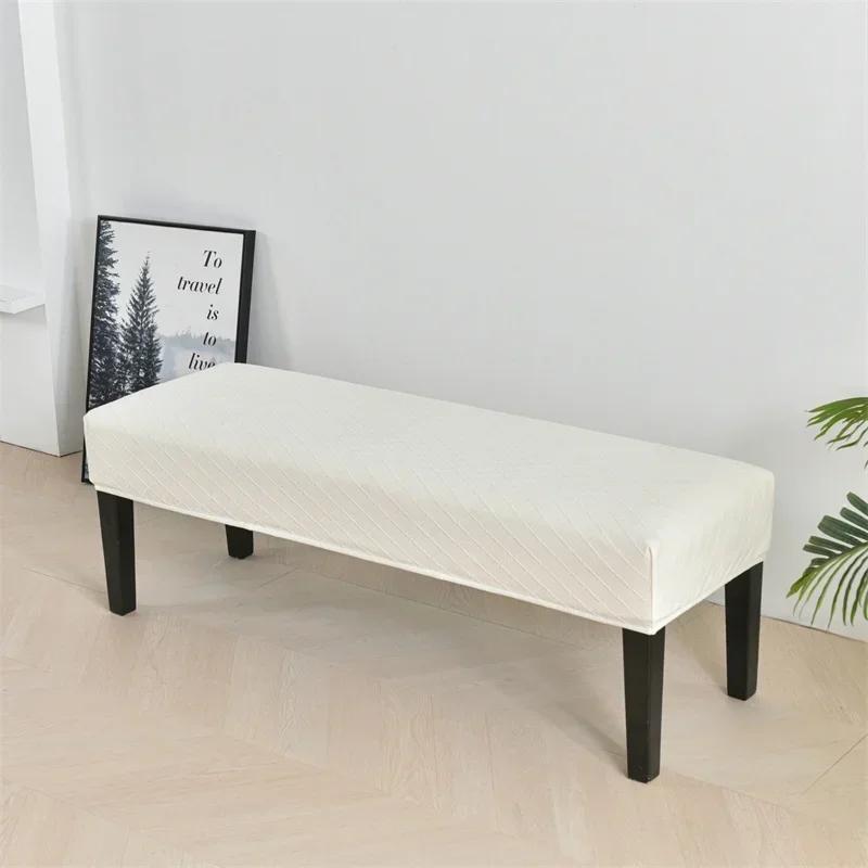 Jacquard Stretch Long Bench Cover for Dining Room Spandex Anti-dirty Home Decor Piano Chair Covers Washable Seat Protector