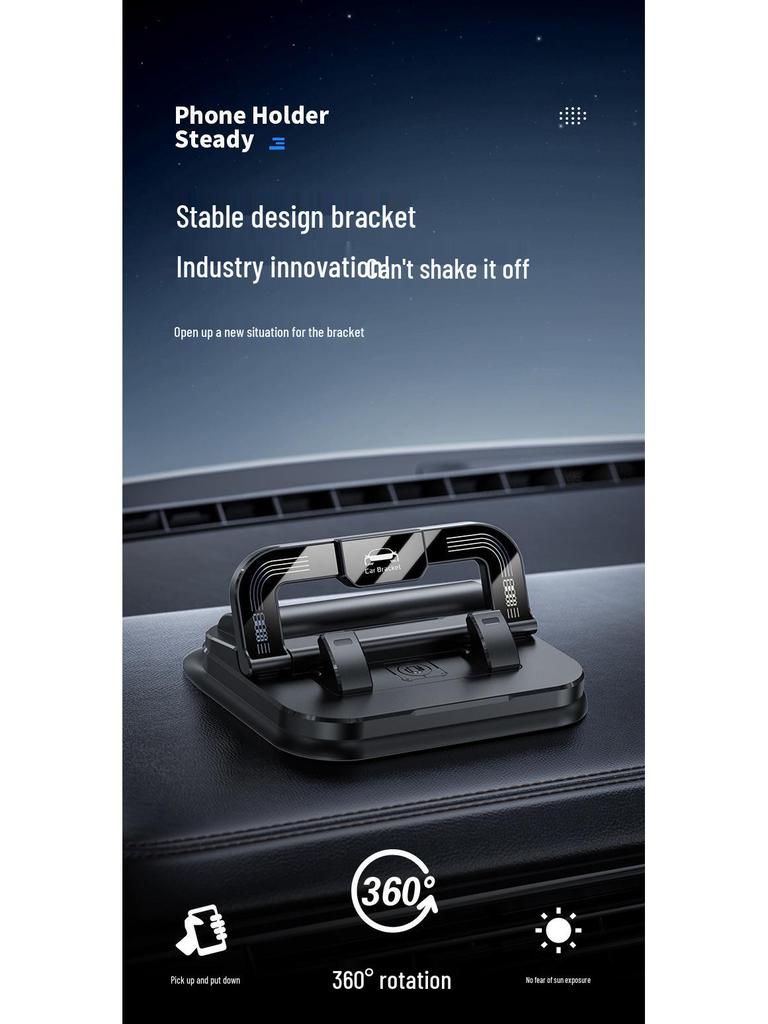 Doppelfunktion: Drehbarer Armaturenbrett-Handyhalter & Kennzeichenhalter - Anti-Shake Universelle Navigation