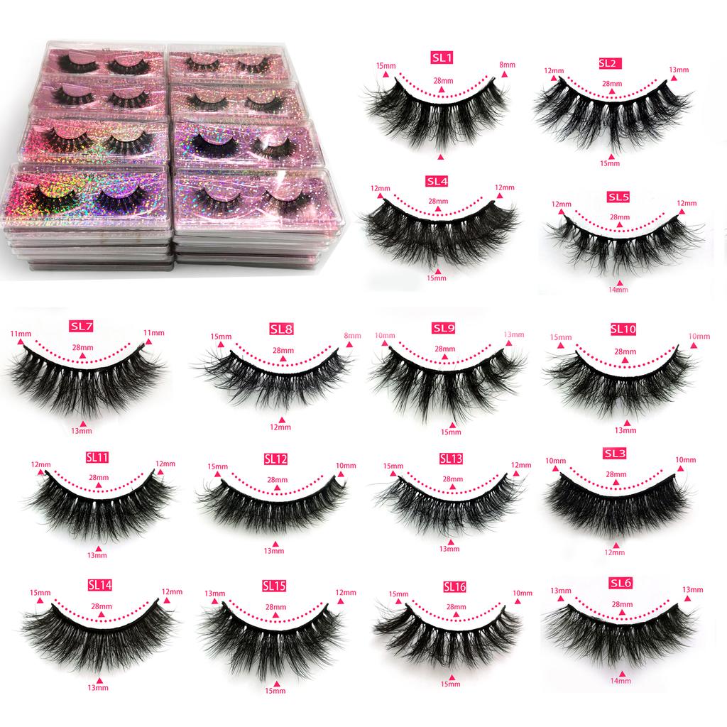 16 Style 10/50/100 Boxes Natural 3D Mink False Eyelashes Makeup Fake Eye Lashes Faux Cils Make Up Beauty Tools Wholesale