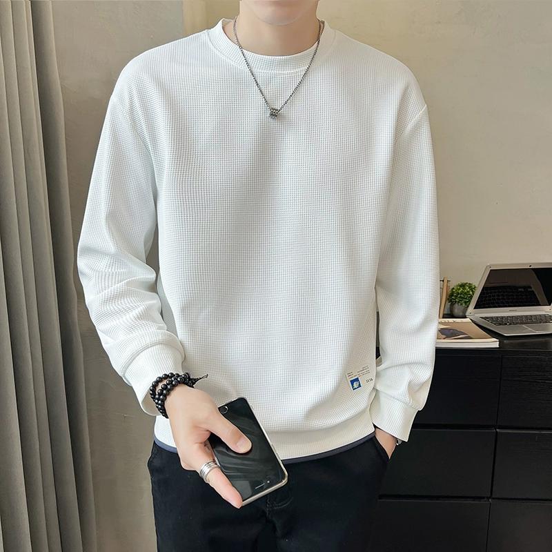 

Мужские вафельные толстовки с капюшоном, мужские пуловеры с длинным рукавом и круглым вырезом, легкие удобные толстовки, мужские топы 3XL белый