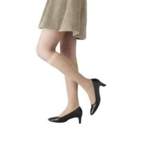 

Rexfit Medical Compression Thin Socks with Toe Medium Size Light 1943 Stockings, Knee-High Holes, Pressure, L, Beige,