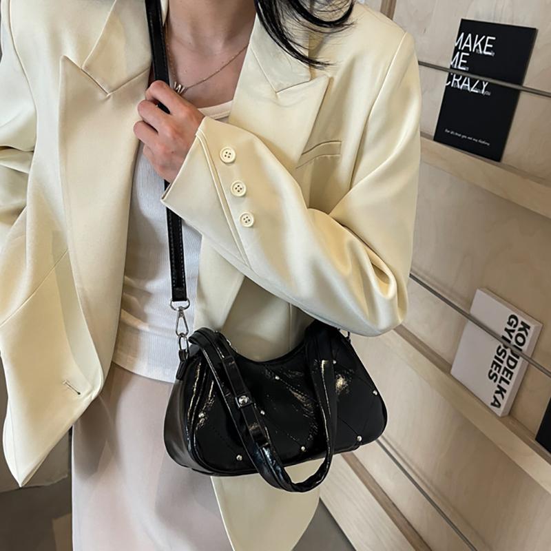 New Wine Red Single Shoulder Bags For Women Trend Versatile Commuting Crossbody Bag Simple PU Leather Female Handbags