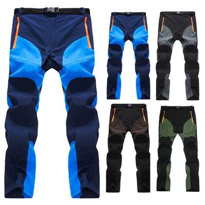 Heren Color Block Sneldrogende Broek met Rits Outdoor Trekking Vissen Lange Broek