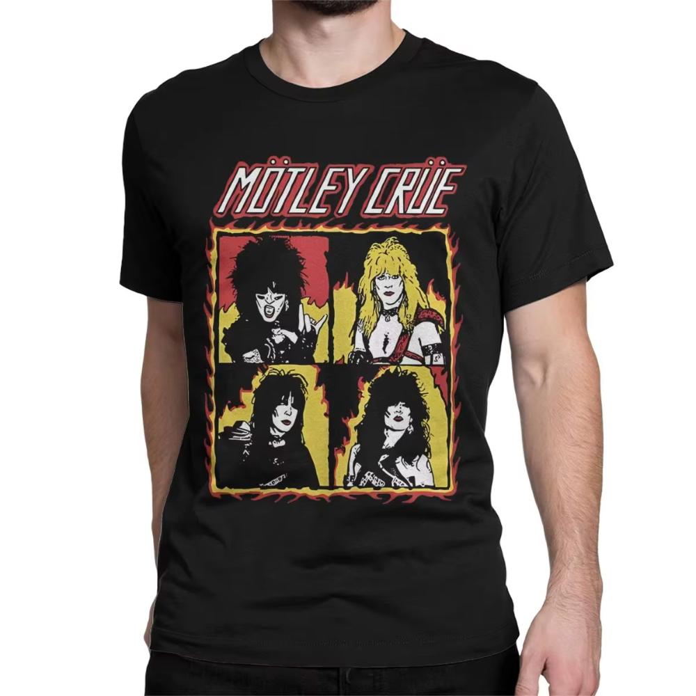 Men Women Motleys Girls Music Cotton T Shirt Crue Metal Band Cotton Clothes Leisure Short Sleeve Round Collar Tees Gift T-Shirts
